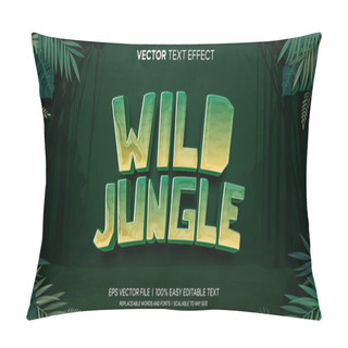 Personality  Wild Jungle Adventure Cartoon Style Editable Text Effect Pillow Covers