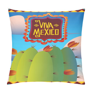 Personality  Mexican Holiday Poster With Cactus Pillow Covers