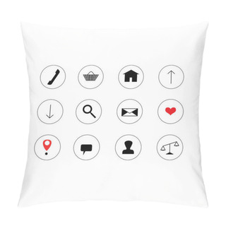 Personality  Vector Icons In Circles On White Background Pillow Covers