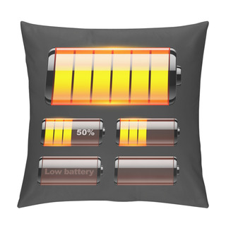 Personality  Vector Set Of Battery Charge. Pillow Covers