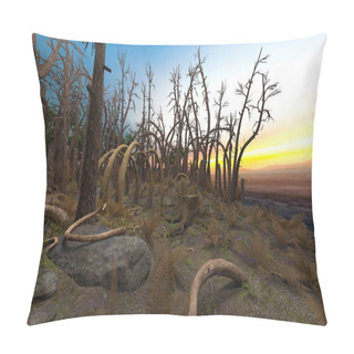 Personality  3D CG Rendering Of Devastated Forest Pillow Covers
