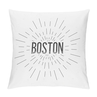 Personality  Abstract Creative Concept Vector Design Layout With Text - Boston. For Web And Mobile Icon Isolated On Background, Art Template, Retro Elements, Logos, Identity, Labels, Badge, Ink, Tag, Old Card. Pillow Covers