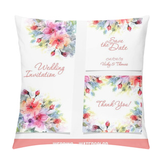 Personality  Wedding Cards With Flowers Pillow Covers