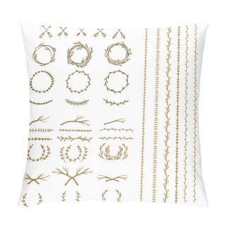 Personality Ancient  Wreath, Text Dividers And Borders With Laurel Leaves, Pillow Covers