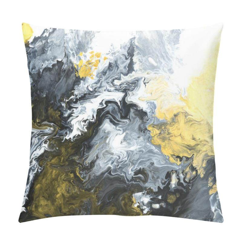 Personality  Abstract painting, black and gold creative abstract hand painted pillow covers