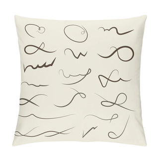 Personality  Vector Hand Drawn Decorative Curls, Swirls, Dividers Collection Pillow Covers