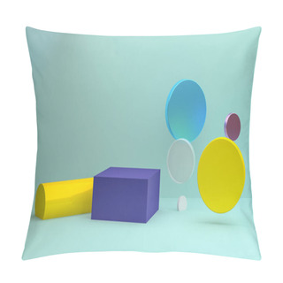 Personality  Minimalist Abstract Geometrical Figures Background, 3D Render. Pillow Covers