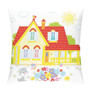 Personality  House In A Village Pillow Covers