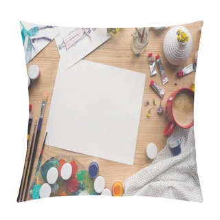 Personality  Empty Sheet Of Paper And Sketches Pillow Covers