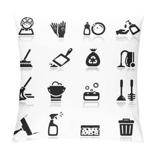 Personality  Icons Set Cleaning Pillow Covers