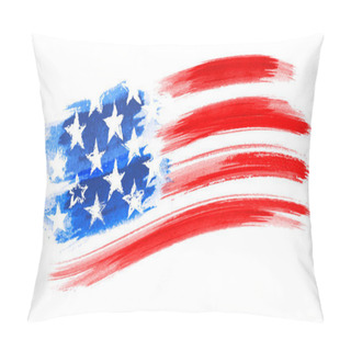 Personality  American Flag Painting, Brush Strokes As A Layered Vector File Pillow Covers