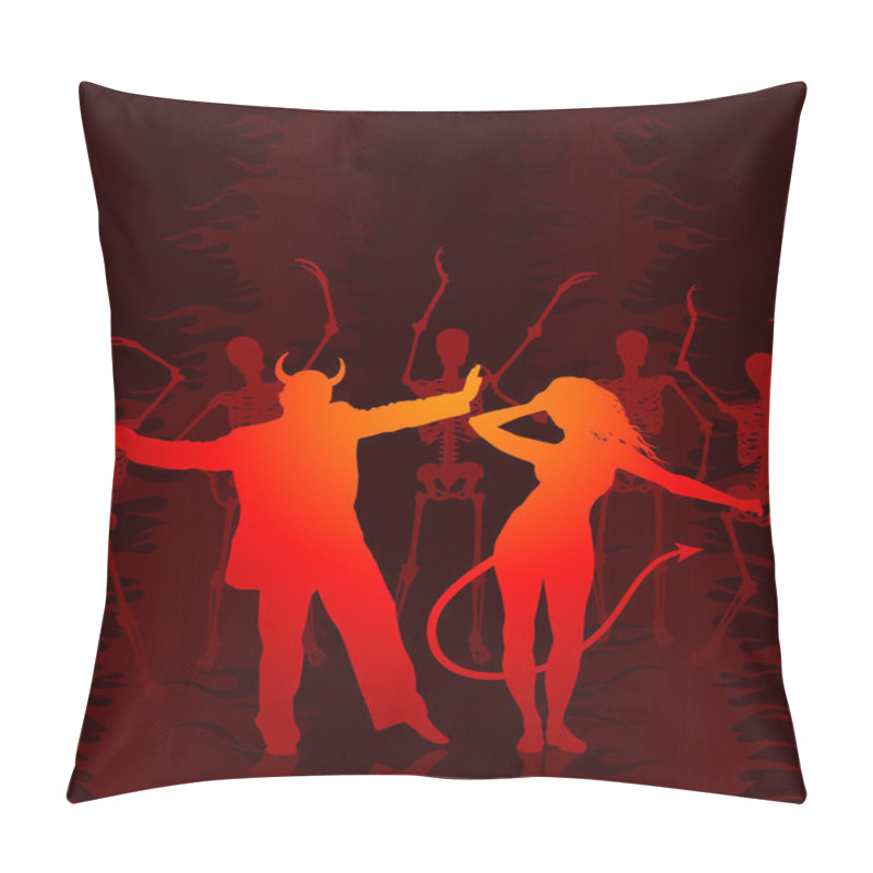 Personality  sexy devil couple with skeletons pillow covers