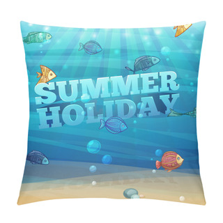 Personality  Underwater Background With Waves Pillow Covers