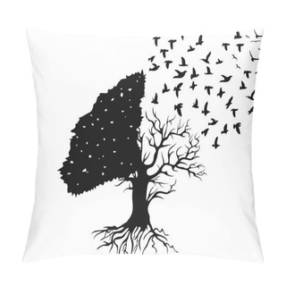 Personality  Birds Flying From The Tree Pillow Covers