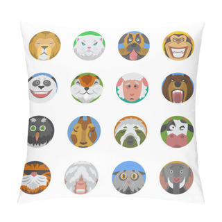 Personality  Animals Emotions Icons Vector Set. Pillow Covers