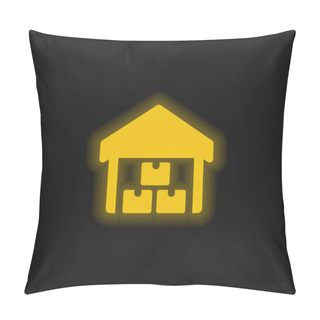 Personality  Boxes Yellow Glowing Neon Icon Pillow Covers
