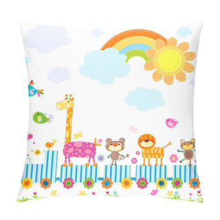 Personality  Zoo Train Pillow Covers