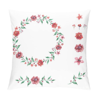 Personality  Floral Frame Collection. Set Of Cute Watercolor Flowers. Pillow Covers