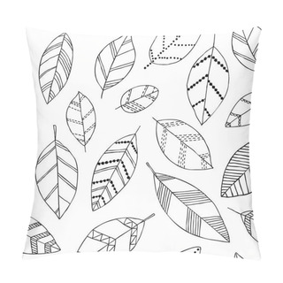 Personality  Beautiful Seamless Doodle Pattern With Vintage Leaves Sketch. Design Background Greeting Cards And Invitations To The Wedding, Birthday, Mother S Day And Other Seasonal Autumn Holidays Pillow Covers
