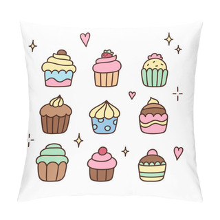 Personality  Hand Drawn Cupcakes Pillow Covers