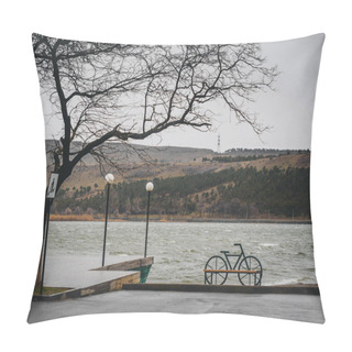 Personality  Bicycle Near River Pillow Covers