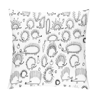 Personality Funny Hedgehogs, Seamless Pattern For Your Design Pillow Covers