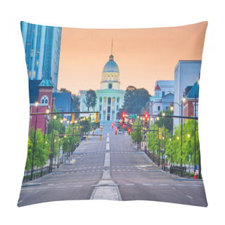 Personality  Montgomery, Alabama, USA With The State Capitol At Dawn. Pillow Covers