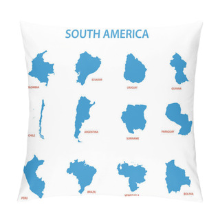 Personality  South America - Vector Maps Of Countries Pillow Covers