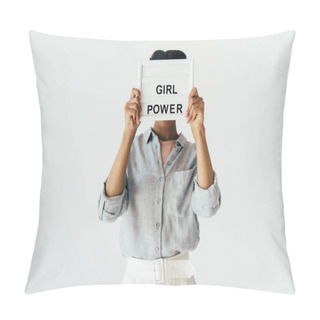 Personality  African American Woman With Girl Power Board Pillow Covers