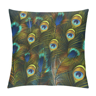 Personality  Fashion Vector Feather Pattern In Blue And Green Colors Pillow Covers