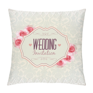 Personality  Wedding Invitation. Vintage Lace Vector Design. Pillow Covers