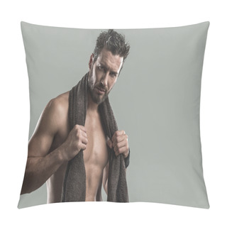 Personality  Muscular Man Drying Athletic Body Pillow Covers