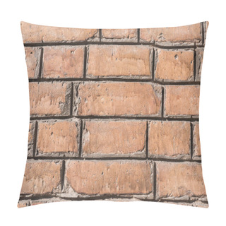 Personality  Close-up View Of Brown Aged Brick Wall Background Pillow Covers