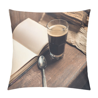 Personality  Glass Of Coffee, Old Book Pillow Covers