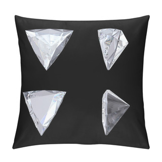 Personality  Top, Bottom And Side Views Of Trillion Diamond Pillow Covers