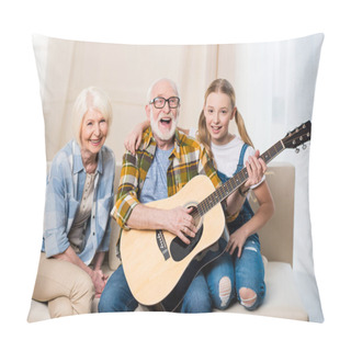 Personality  Happy Family With Guitar Pillow Covers