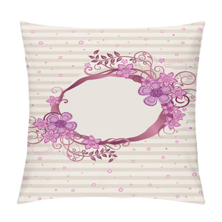 Personality  Floral Pink Oval Frame Design Pillow Covers