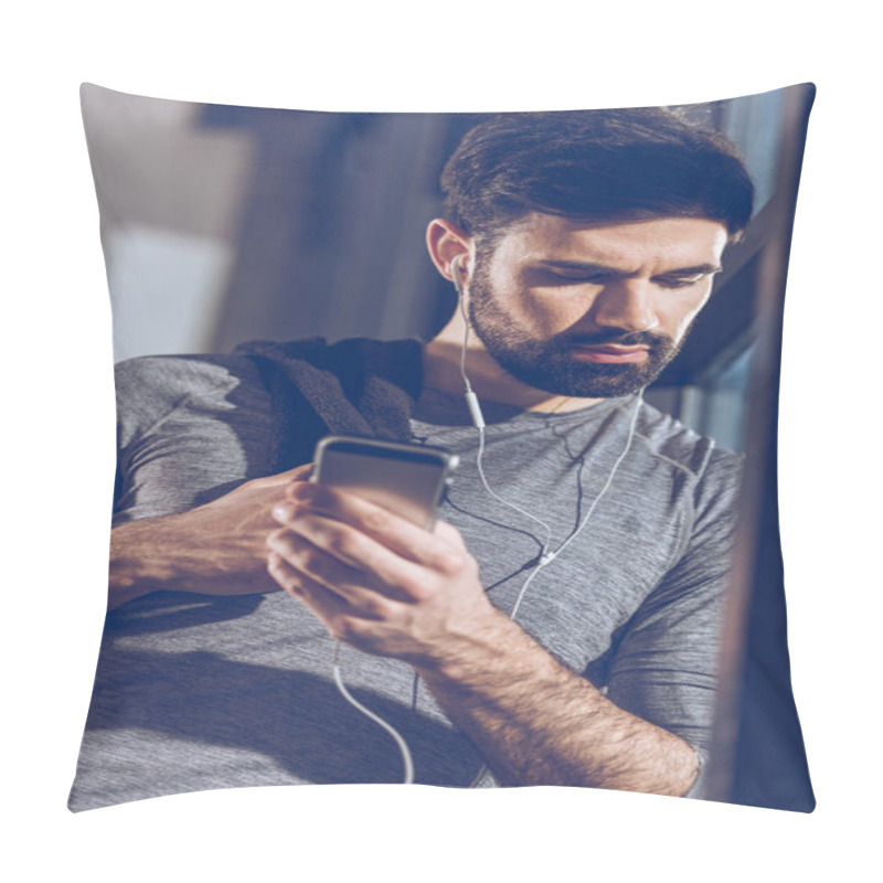 Personality  man listening music in earphones pillow covers