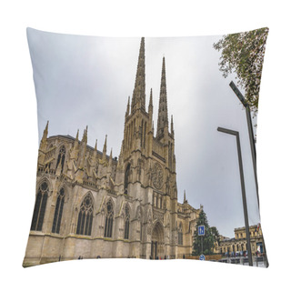 Personality  Cathedrale Saint Andre And Pey Berland Tower In Bordeaux, France. Pillow Covers
