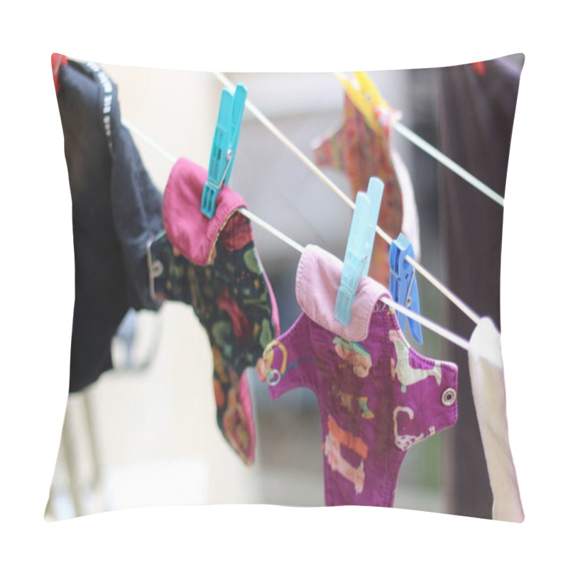 Personality  Embrace Eco-friendly Menstruation With These Empowering Images Of Reusable Period Pads Hanging Out To Dry. Pillow Covers