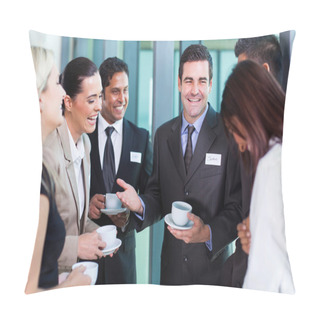 Personality  Funny Businessman Telling A Joke Pillow Covers