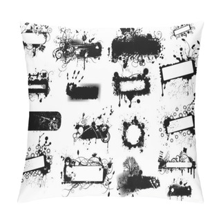 Personality  Grunge Splashy Flourish Banner Set Pillow Covers