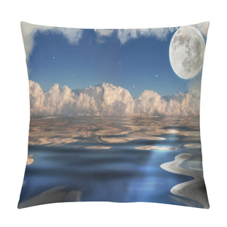 Personality  Large Moon And Dark Clouds Reflection Pillow Covers