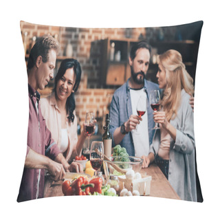 Personality  Friends Preparing Dinner Together Pillow Covers