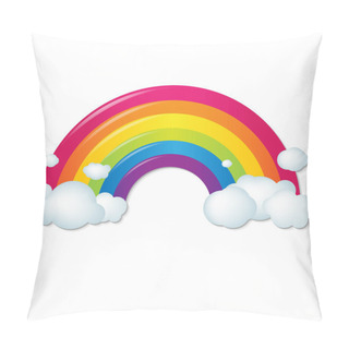 Personality  Color Rainbow With Clouds Pillow Covers
