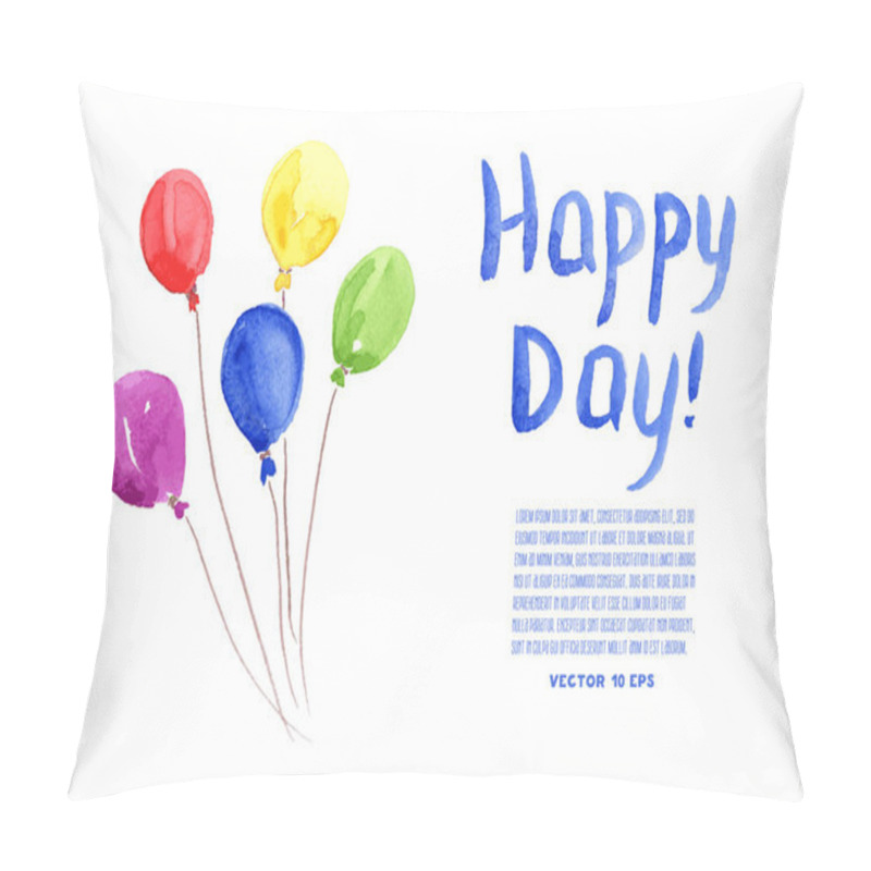Personality  Happy Birthday Watercolor Postcard pillow covers