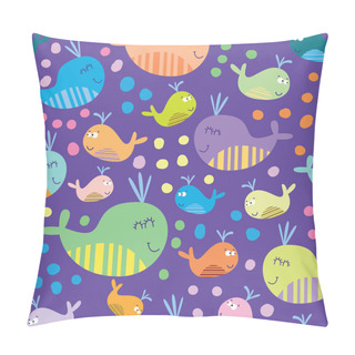 Personality  Cute Seamless Pattern With Whales Pillow Covers