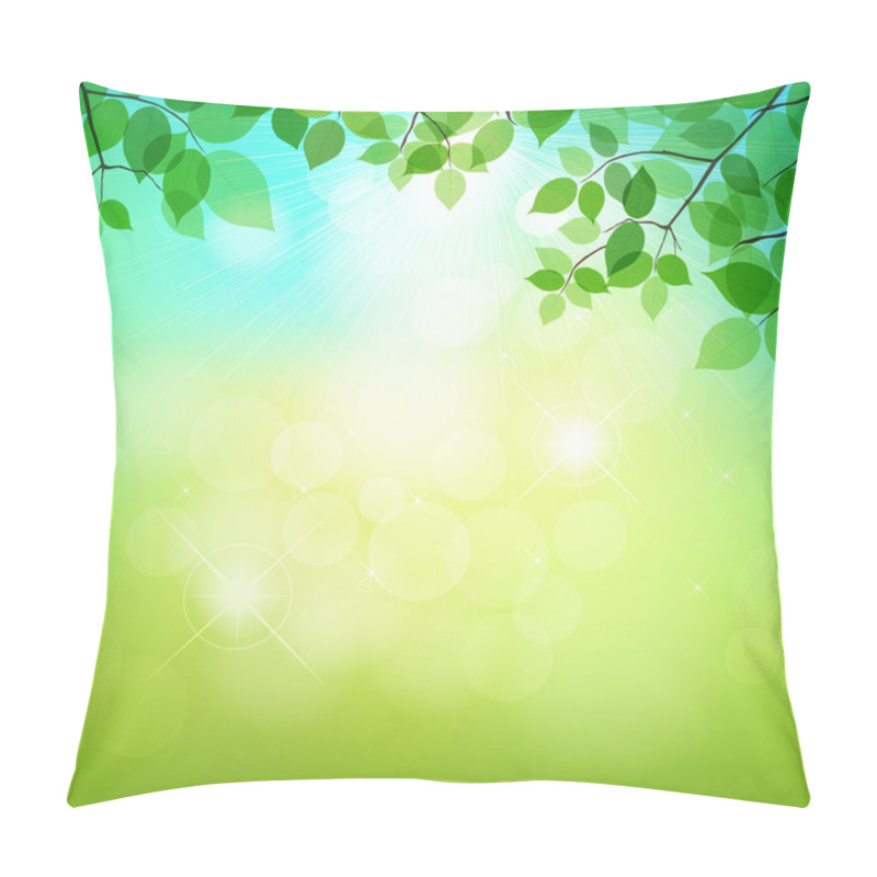 Personality  Fresh Green Leaves On Natural Background Pillow Covers