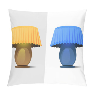 Personality  Vector Illustration Of Two Table Lamp. Pillow Covers
