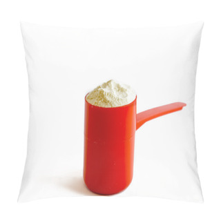 Personality  Isolated Scoop Of Whey Protein In A Red Spoon Pillow Covers